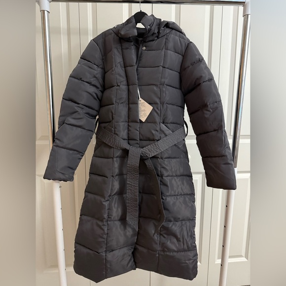 NWT Women's Long Gray Puffer Coat Size L - Picture 2 of 8